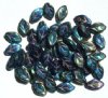 50 12mm Metallic Green AB Glass Leaf Beads